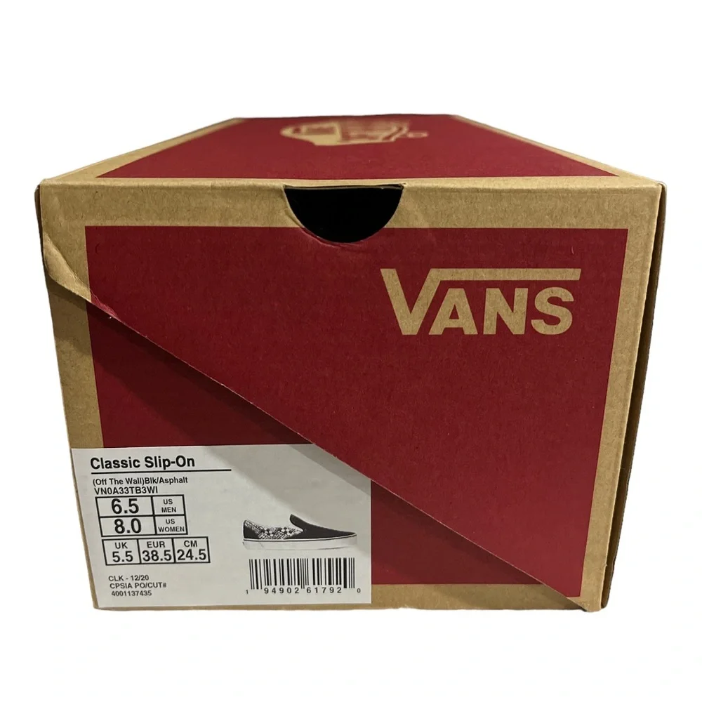 Unisex Vans Off The Wall Classic Slip On Black/Asphalt M6.5/W8 - Picture 5 of 5